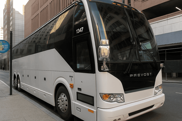 a Charter Bus Rental Flint coach bus