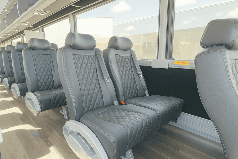 interior of Charter Bus Rental Flint charter bus